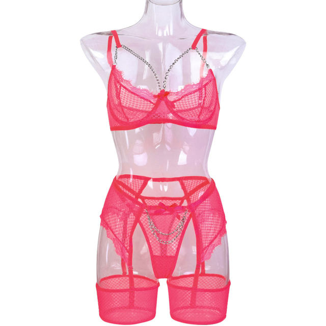 Sexy Eyelash Lace Lingerie For Women Wholesale Bra Sets PQ3617