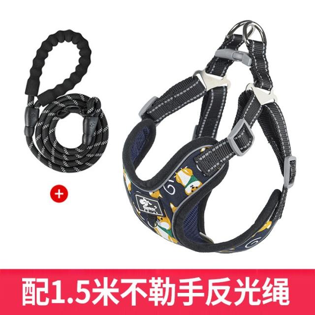 Medium-Large Dog Vest Traction Rope Dog Leash Chest Harness PQ-DZ001