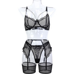 Sexy Eyelash Lace Lingerie For Women Wholesale Bra Sets PQ3617