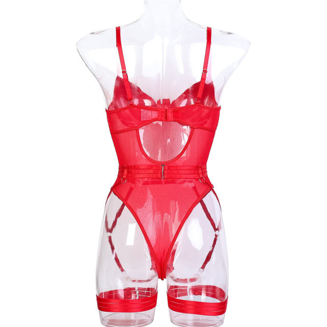 Women Sexy Mesh Bustiers Teddies Lingerie Wholesale Underwear PQ3615