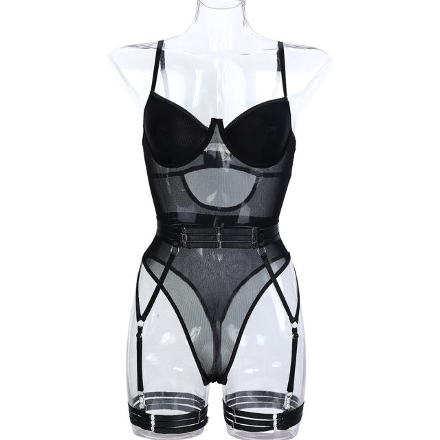 Women Sexy Mesh Bustiers Teddies Lingerie Wholesale Underwear PQ3615