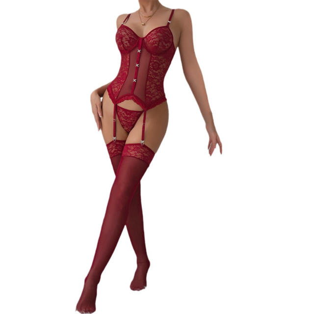 Women Sexy Bustiers Teddies Lingerie Wholesale Lace Underwear PQ3618