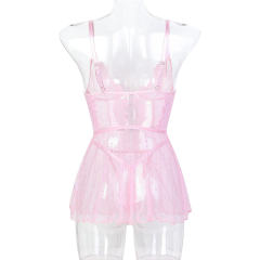 Women Mesh Babydoll Lingerie Wholesale Sleepwear Sexy Nightdress PQ3569