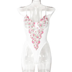 Sexy Embroidery Teddy Lingerie Wholesale Mesh Bodysuit For Women PQ3558