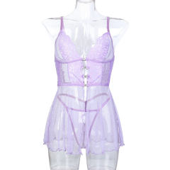 Women Mesh Babydoll Lingerie Wholesale Sleepwear Sexy Nightdress PQ3569