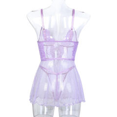 Women Mesh Babydoll Lingerie Wholesale Sleepwear Sexy Nightdress PQ3569