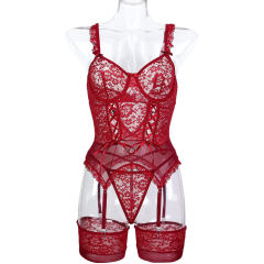 4PCS Lace Bodysuit Womens Wholesale Bustiers Sexy Teddy Lingerie PQ3573