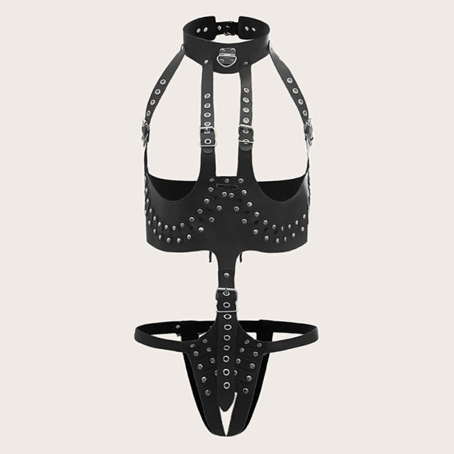 Faux Leather Steampunk Lingerie Women PU Sexy Fetish Wear PQSH096