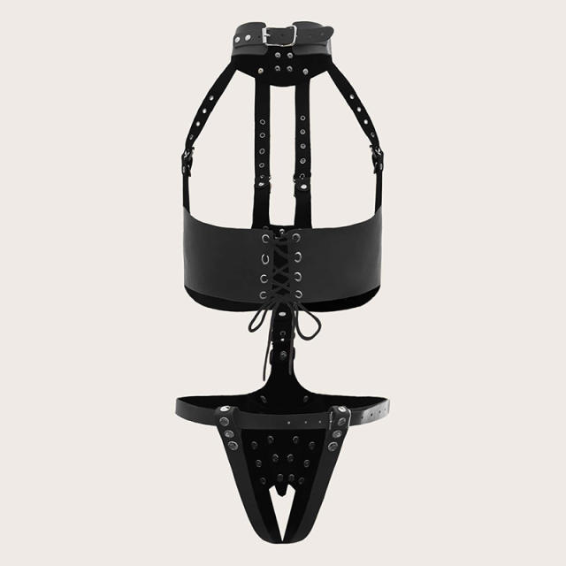 Faux Leather Steampunk Lingerie Women PU Sexy Fetish Wear PQSH096