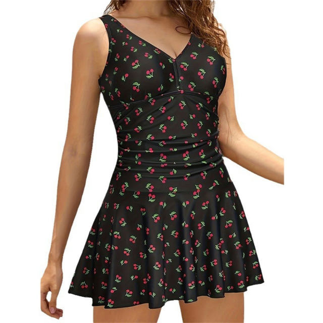 Plus Size Swim Dress Womens Retro Swimwear Wholesale Vintage Tankini PQ-X002