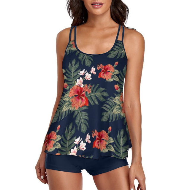 Plus Size Tankini Womens Retro Swimwear Wholesale Vintage Swimsuit PQ-X003