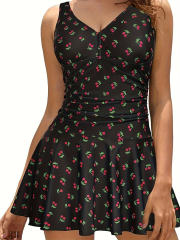 Plus Size Swim Dress Womens Retro Swimwear Wholesale Vintage Tankini PQ-X002