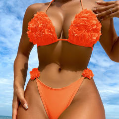 Wholesale Flower Petal Micro Bikinis Women Low Waist Swimwear PQ234001