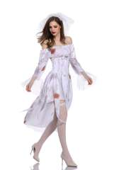 Halloween Vampire Costume Evil Ghost Fancy Dress Bride Outfit PQ1849