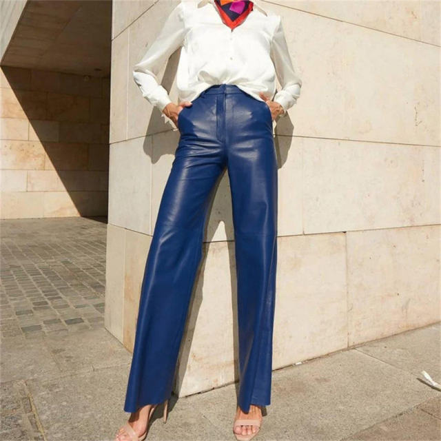 Woman Faux Leather Pencil Pants DS PU Trousers Steampunk Leggings PQK8005