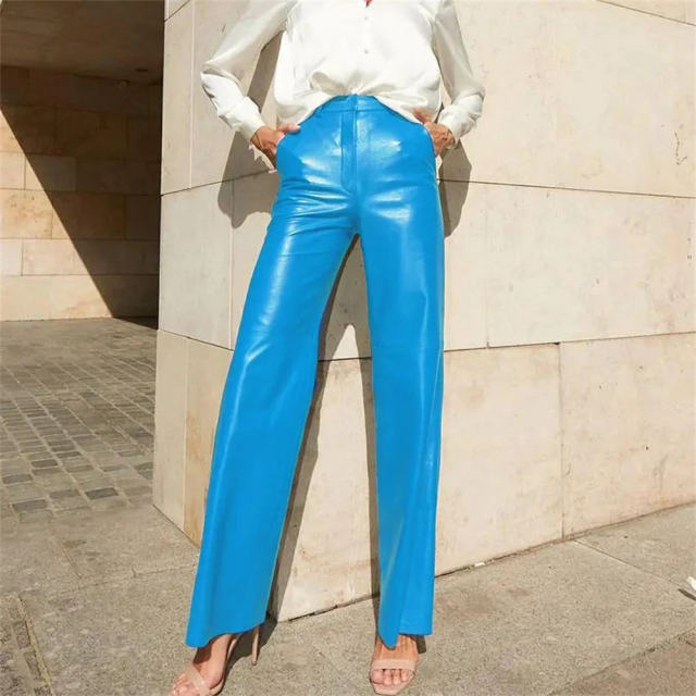 Woman Faux Leather Pencil Pants DS PU Trousers Steampunk Leggings PQK8005
