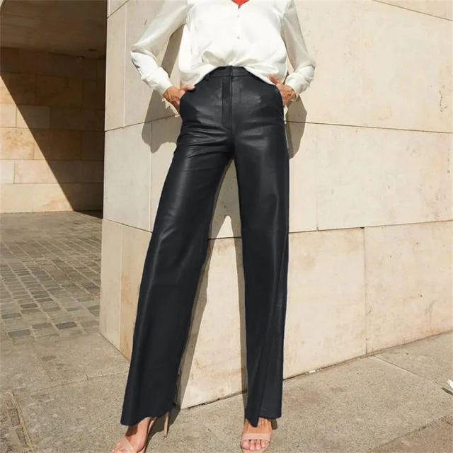 Woman Faux Leather Pencil Pants DS PU Trousers Steampunk Leggings PQK8005