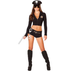 Halloween Police Woman Costume Carnival Outfits Cop Cosplay Uniform PQ7105
