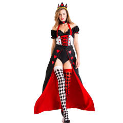 Alice in Wonderland Fancy Dress Red Heart Queen Costumes Halloween PQ19365