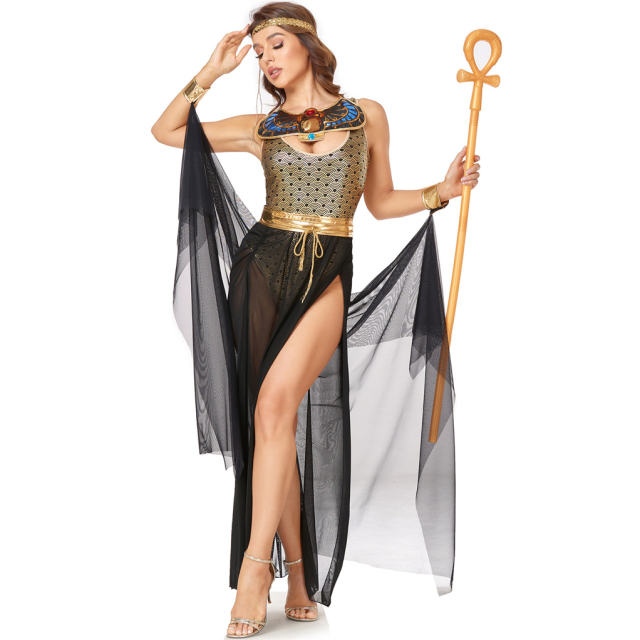Ancient Egyptian Goddess Costume Halloween Queen Cleopatra Fancy Dress PQ23123