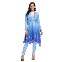 Halloween Elsa Cosplay Costume  Frozen 2 Fancy Dress Snow Princess Uniform PQ2027