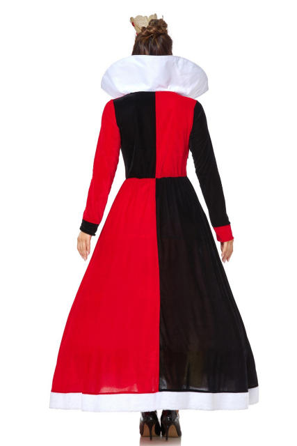 Carnival Red Heart Queen Costumes Cosplay Halloween Poker Fancy Dress PQ24506