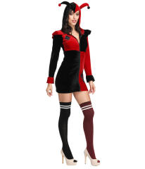Anime Harley Quinn Stage Costume Circus Funny Clown Fancy Dress PQ19329