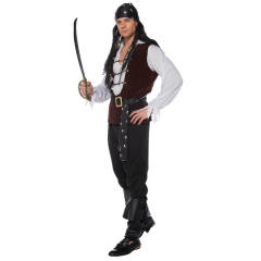 Halloween Caribbean Pirate Costume Carnival Death Gost Outfit PQ8731