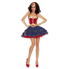 Wonder Woman Costume Super Hero Uniform Superhero Halloween Fancy Dress PQ18725