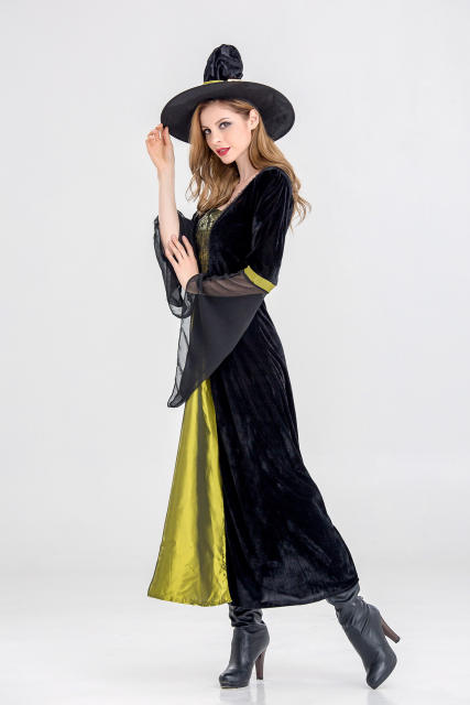 Halloween Sorceress Costume Woman Carnival Witch Outfit Stage Fancy Dress PQ9684