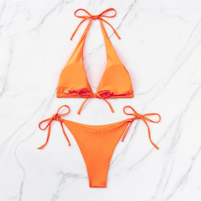 Halter Bikini Set 2-Piece Swimwear Crisscross Bathing Suit PQ4015