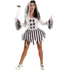 Halloween White Hell Ghost Bride Corpse Dress Zombie Dress Vampire Uniform PQ8169