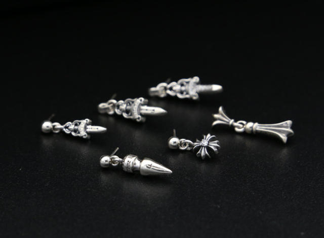 925 sterling silver handmade vintage dangle post earrings American ...