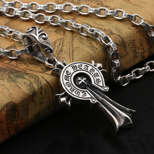 Horseshoes Cross Pendant Necklaces 925 Sterling Silver Ball chain Vintage Gothic Punk Hip-hop Fashion Timeless Jewelry Accessories Gifts For Men Women 50 55 60 65 cm