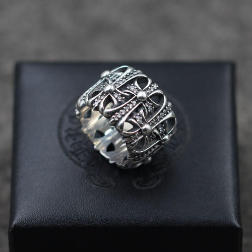 925 sterling silver handmade vintage band rings American European Gothic punk style antique silver crosses designer luxury brand jewelry rings with stones