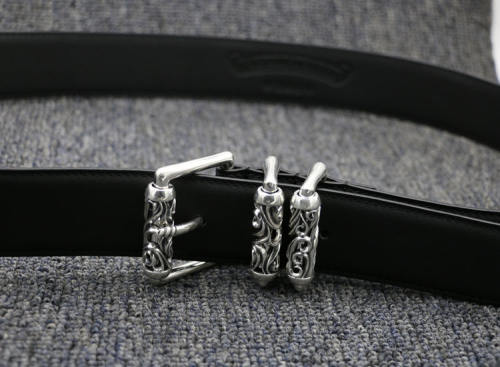 925 sterling silver handmade belt buckle with leather waist belt American European antique silver gothic punk style designer Fashion accessories