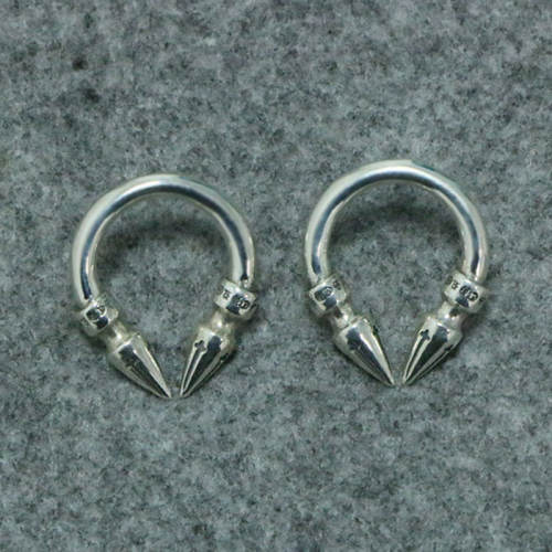 925 sterling silver bullets stud earrings American European gothic punk style antique designer jewelry luxury accessories