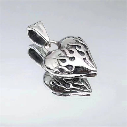 925 Sterling Silver Heart Pendant Necklaces Vintage Gothic Punk Hiphop Antique Designer Luxury Jewelry Accessories