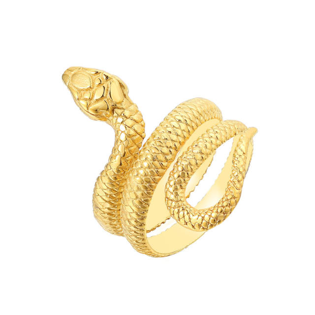 Stainless Steel Snake Band Rings American Europe Antique Handmade Designer Punk Hip-hop Luxury Jewelry Accessories