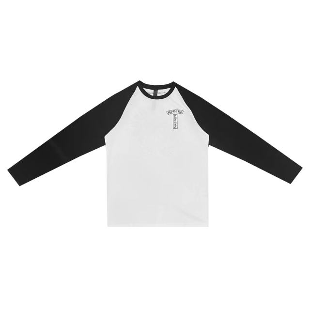 Long-sleeved Cotton T Shirt Casual Crosses Letters T002