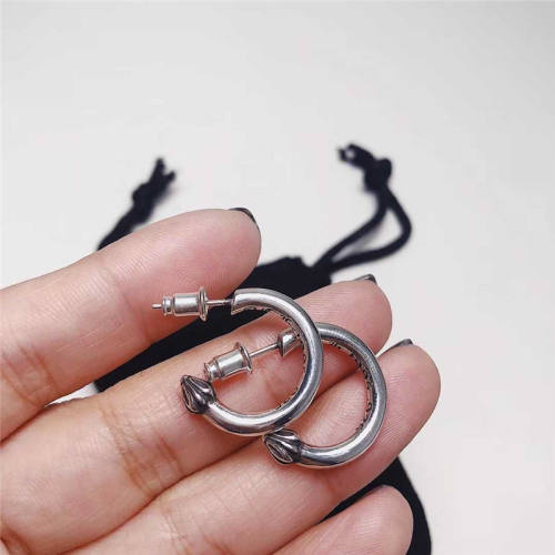 Hoop Earring 925 Sterling Silver Gothic Punk Vintage Designer Luxury Jewelry Accessories Gift