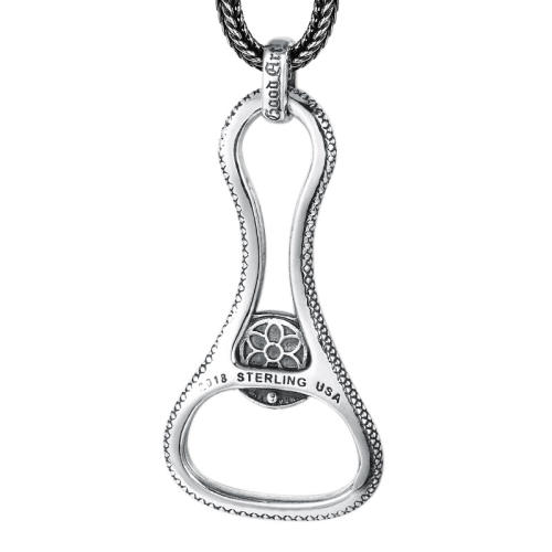 Bottle Opener Pendant Necklaces 925 Sterling Silver Vintage Gothic Punk Hiphop Antique Designer Luxury Jewelry Accessories