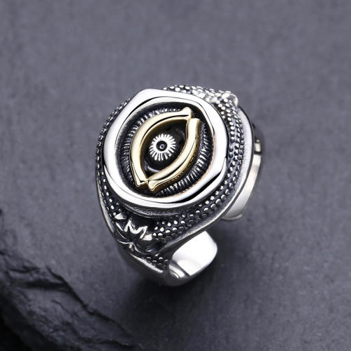 Eye of God Adjustable Ring 925 Sterling Silver Jewelry