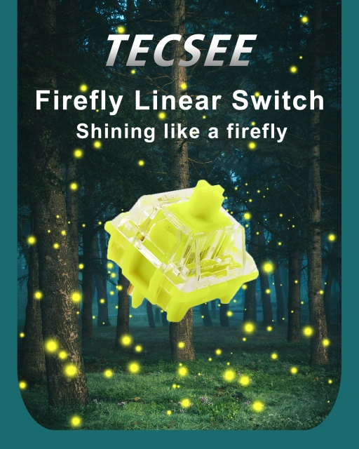 Tecsee Firefly POM Linear Switch Mechanical Keyboard Switch Custom DIY 5PIN RGB SMD Hot-Swap Switches