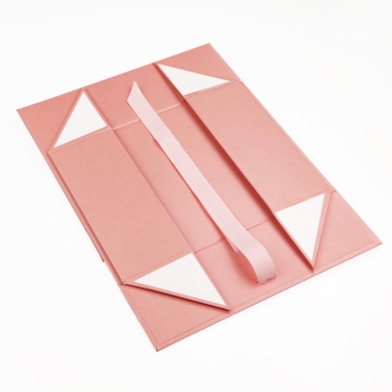A4 Pink Magnetic Gift Box with ribbon