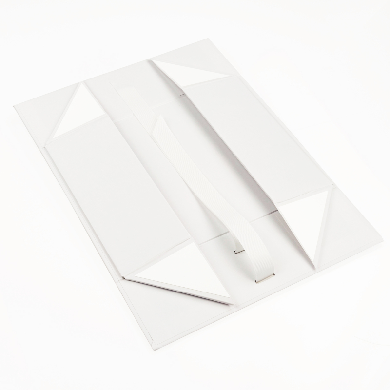 A4 White Magnetic Gift Box with ribbon