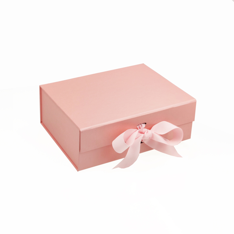 A5 Pink Magnetic Gift Box with ribbon