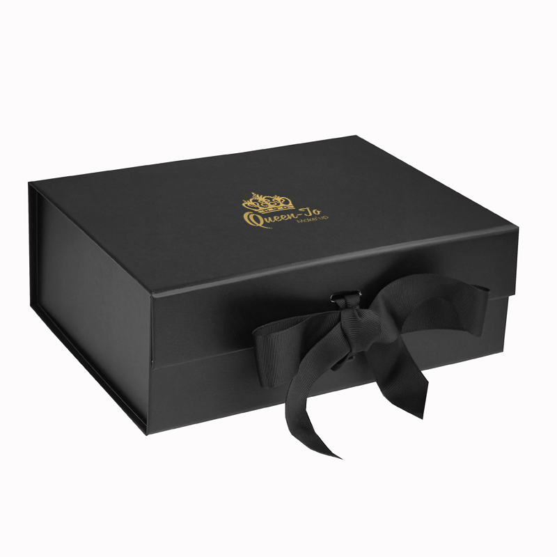 Luxury Magnetic Gift Box, Black Large Gift Box with Ribbon