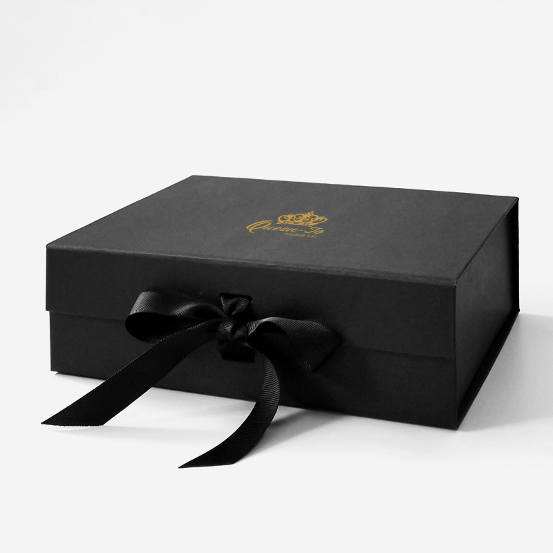 Luxury Magnetic Gift Box, Black Large Gift Box with Ribbon