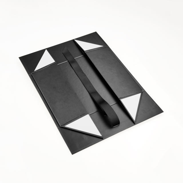 Black Medium Deep Magnetic Gift Box with Ribbon
